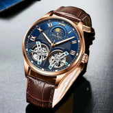 AL8822 Einfache Uhr - Automatische mechanische Armbanduhr mit Doppelschwungrad